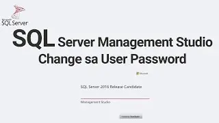 SQL Management Studio Change sa User Password