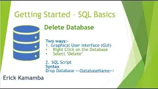 Microsoft SQL Database - Deleting an existing Database