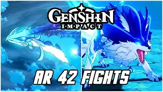 Genshin Impact - Andrius & Dvalin Boss Fights at AR 42 (Wolf & Dragon)