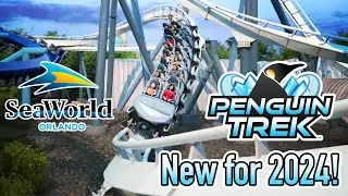 Penguin Trek POV/Off-Ride Animation New for 2024 SeaWorld Orlando Dual Launched B&M Coaster