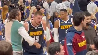 Nikola Jokic , Russell Westbrook and the Denver Nuggets team IMMEDIATELY after BIG WIN vs OKLAHOMA