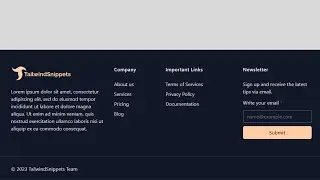 Create a Stunning Responsive Footer using HTML & Tailwind CSS