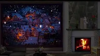 Fireplace decorations | Новогодняя атмосфера | Музыка без авторских прав | Новогодний футаж