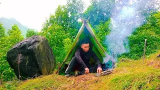 3 DAYS solo SURVIVAL; (No Food, No Water, No Shelter) Building Simple Survival Shelter