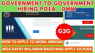 PAANO MAG APPLY NG WORK SA POEA GOVERNMENT TO GOVERNMENT HIRING