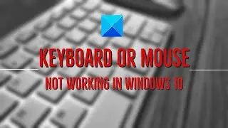Keyboard or Mouse not working in Windows 10