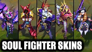 All New Soul Fighter Skins Spotlight Part 2 Viego Jhin Gwen Evelynn Shaco (League of Legends)