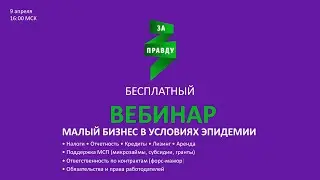 Вебинар «Малый бизнес в условиях эпидемии». Юрист Правозащитного проекта ЗА ПРАВДУ Андрей Черников