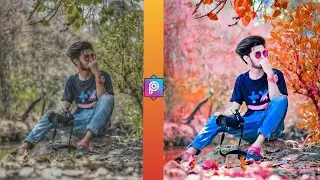 Picsart Creative || Background Colour Change || Picsart Moody Orange Editing