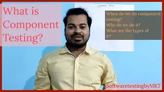 What is Component Testing and it's types?