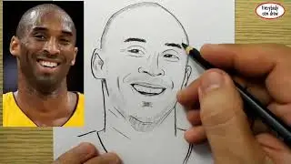 VERY EASY , How to draw kobe bryant nba legend / learn drawing academy