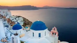 A Day in Santorini [Remastered] Greek Islands 1HR Nature Relaxation Film + Soothing Music