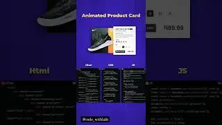 Animated Product Card using JS, CSS & HTML🧑‍💻 #coding #programming #2024 #cssanimation #javascript