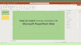 how to insert roman numbers in Microsoft PowerPoint Web