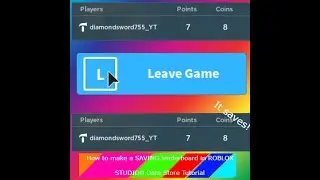 How to make a saving leaderboard script in roblox studio! Data Store Tutorial