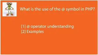 [Solved] What is the use of the @ symbol in PHP?