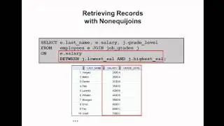 Oracle SQL Video Tutorial 34 - NON EQUI JOINS