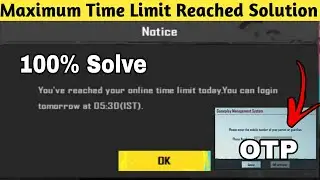 Bgmi Notice You have Reached your Online Time limit Today 😱 How to Fix your Online Time Limit issue