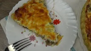 Киш с грибами и сыром