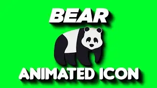 Bear Animated icon on Green Screen - Perfect for Your Projects!