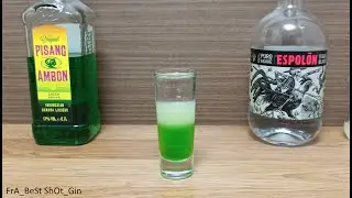 Коктейль Шот Зеленый Мексиканец (How to make Сocktails Shot Green Mexican) с Текилой, Лимонным соком