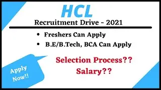 HCL OffCampus Drive-2021|Hiring Freshers for Technical Support Engineer Role.. 