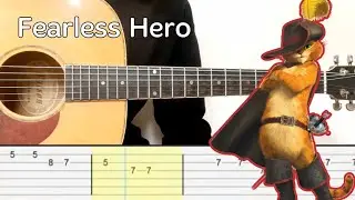 puss in boots 2 - fearless hero (Easy Guitar Tabs Tutorial)