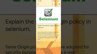 Selenium same origin policy #SureshSDETAutomation #selenium #interviewquestions