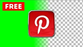 Pinterest logo green screen, alpha channel | 3 animations