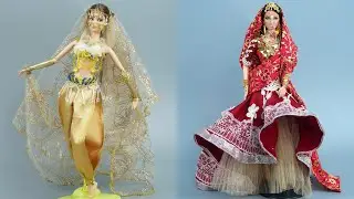 Barbie Indian Dress and Jewellery - How to Make Traditional Indian Dress for Barbie