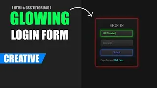 Glowing Inputs Login Form UI | HTML & CSS #glowingeffect