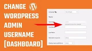 Change WordPress admin username from dashboard  