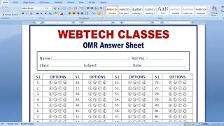 OMR Sheet Design In ms word 2007 In Hindi | How to make OMR Answer sheet in Microsoft word 2007