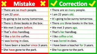 20 MOST COMMON GRAMMAR MISTAKES 🤔 😮  | Mistakes & correction ✅