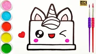 How to Draw a Cute Unicorn Cake for Kids & toddlers | Easy step by step Birthday Cake Drawing