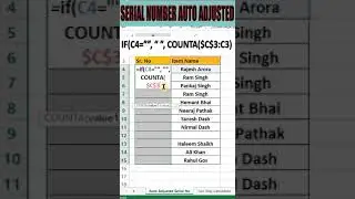 #shorts| Automatically Update Serial Numbers In Excel 😍 #excel #exceltutorials #tips #jktutorials