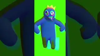 Футаж blue из rainbow friends Roblox на зеленом фоне