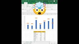 Excel Trick 8:  Actual vs Target Charts in Excel #excel #viral #shorts #shortsfeed #trending