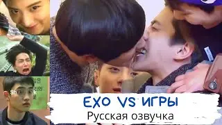 [Озвучка Dino Kpop] EXO играют в игры! Pepero, крокодил и просто бьют хёнов