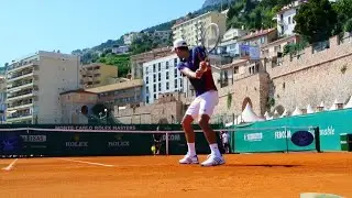 Novak Djokovic Training on Clay Court Level View in Monte Carlo - ATP Tennis Practice