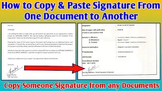 How to Copy Paste Signature from one Document to Another | Copy Someone Signature from any Documents