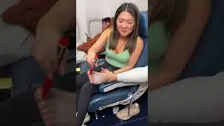 Rude man on plane gets pranked by his girlfriend! 