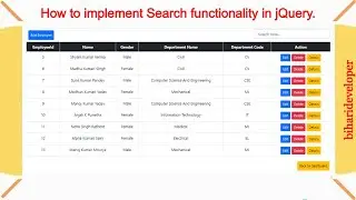 Search functionality in Asp.net Core using jQuery | Search | Searching | CRUD 