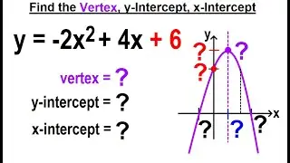 Algebra Ch 37 Parabola (18 of 22) Find the Vertex, y-intercept, x-intercept