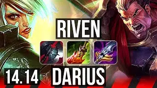 RIVEN vs DARIUS (TOP) | 7/0/2, 2500+ games, 6 solo kills, Godlike | EUW Master | 14.14