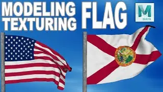 Modeling and Texturing a Flag in Maya Using nCloth and Transform Constraint.