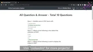 Online Examination System Project in PHP MySQL with Source Code - CodeAstro