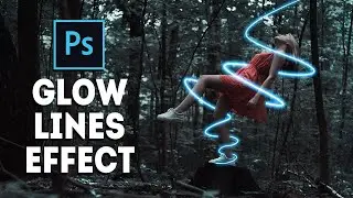 How to Create Glowing Lines on Portrait Image - Photoshop Easy Tutorial