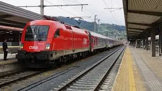 RZD Russian Railway - Nice-Moscow Express entering Innsbruck Hbf