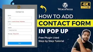 How to Display Contact Form in a Popup in WordPress Step by Step | Popup Builder Form | Free Plugin